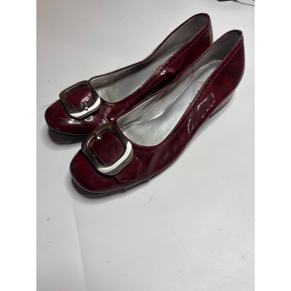 LifeStridebRed Patent Buckle Square Toe Block Heel Pumps Preppy y2k Womens 8.5M